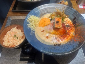 サーモンヌードル　飯